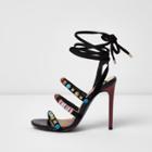 River Island Womens Beaded Tie-up Barely There Sandals