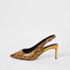 River Island Womens Snake Wide Fit Sling Back Court Shoes