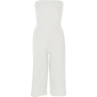 River Island Womens Bardot Wide Leg Culotte Jumpsuit