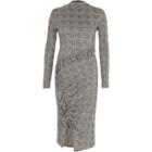 River Island Womens Check Ruched Frill Bodcon Midi Dress