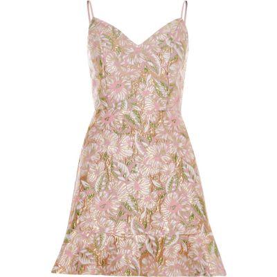 River Island Womens Brocade Strappy Mini Dress