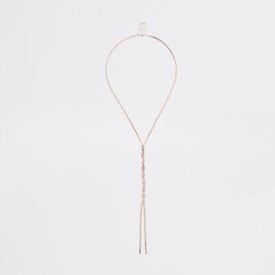 River Island Womens Rose Gold Twist Snake Chain Necklace