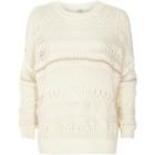 River Island Womens White Mixed Knit Slouch Jumper