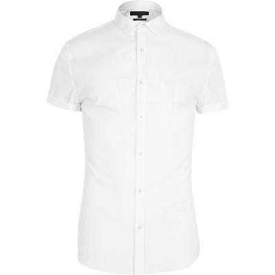 River Island Menswhite Short Sleeve Skinny Fit Shirt