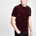 River Island Mens Muscle Fit 'r96' Velour Piped T-shirt