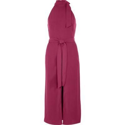 River Island Womens Sleeveless Belted High Neck Dress