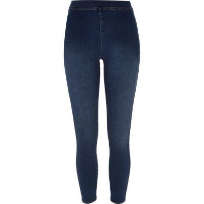 River Island Womens Denim-look High Rise Leggings