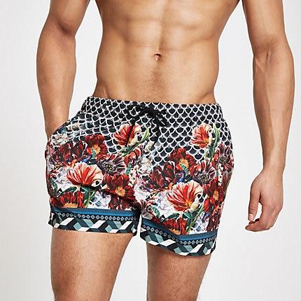 River Island Mens Floral Swim Trunks