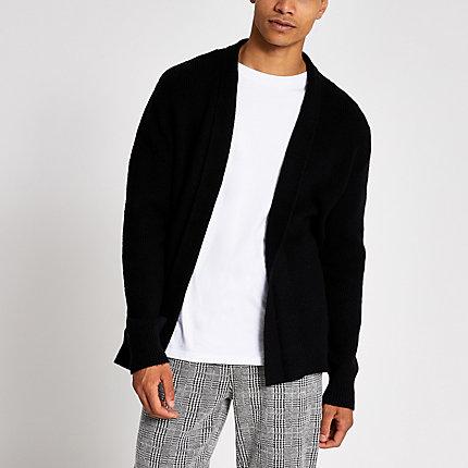 River Island Mens Knitted Foldback Collar Cardigan