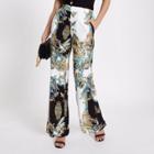 River Island Womens Baroque Wide Leg Pyjama Trousers