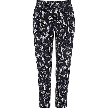 River Island Mens Jack And Jones Premium Bird Print Pants