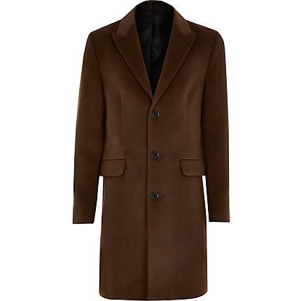 River Island Mens Single Breasted Peacoat