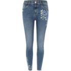 River Island Womens Amelie Embroidered Super Skinny Jeans