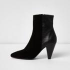 River Island Womens Suede Cone Heel Ankle Boots