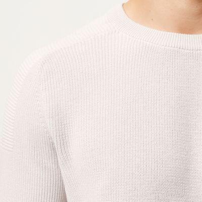 River Island Mens Textured Knitted Crew Neck Sweater