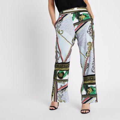 River Island Womens Petite Baroque Wide Leg Trousers