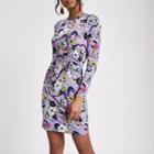 River Island Womens Ruched Floral Bodycon Dress