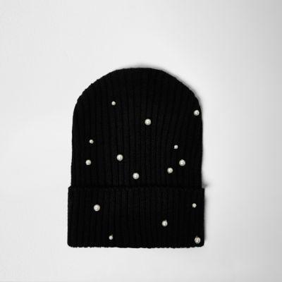 River Island Womens Knit Pearl Beanie