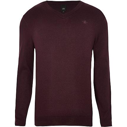 River Island Mens Big And Tall Slim Fit V Neck Jumper