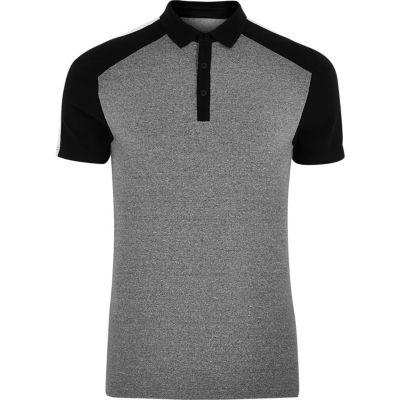 River Island Mensgrey And Muscle Fit Polo Shirt