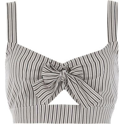 River Island Womens Stripe Bow Front Bralette