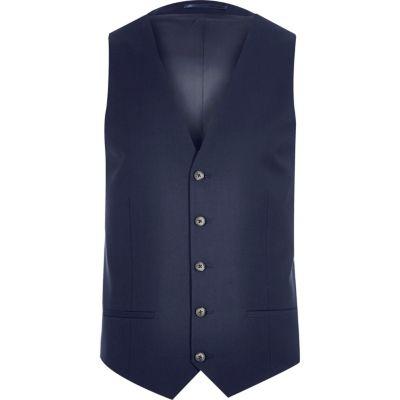 River Island Mensnavy Slim Fit Vest