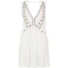 River Island Womens V Neck Embroidered Beach Dress