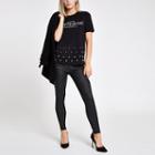 River Island Womens Petite 'montmartre' Studded Hem T-shirt