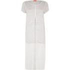 River Island Womens White Mesh Split Front Maxi Beach T-shirt