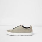 River Island Womens Wide Fit Slogan Heel Print Plimsolls