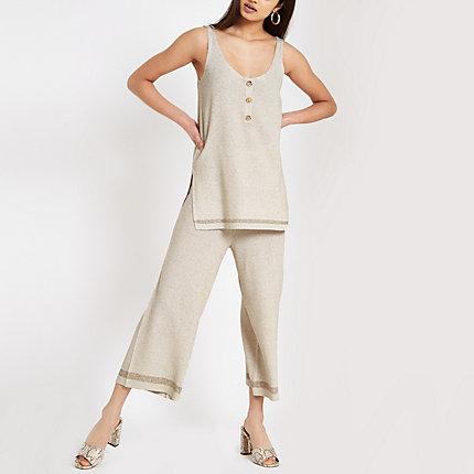 River Island Womens Glitter V Neck Vest