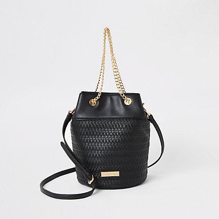 River Island Womens Woven Bucket Bag