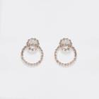River Island Womens Gold Tone Interlink Ring Stud Earrings