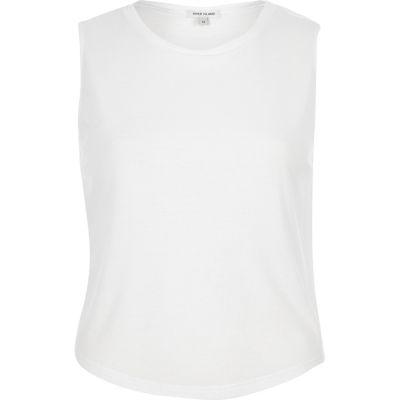 River Island Womens White Scoop Neckk Top