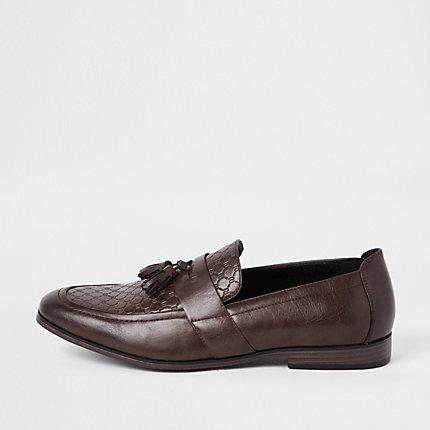 River Island Mens Ri Monogram Tassel Loafers