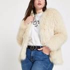 River Island Womens Plus Knitted Faux Fur Coat