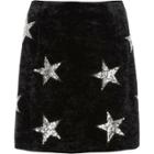 River Island Womens Velvet Sequin Star Mini Skirt