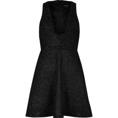River Island Womens Sparkly Plunge Skater Dress