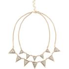River Island Womens Gold Tone Triangle Layer Necklace