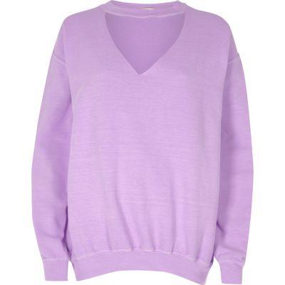 River Island Womens Washed Choker Neck Sweatshirt