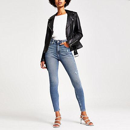 River Island Womens Authentic Hailey High Rise Jeans