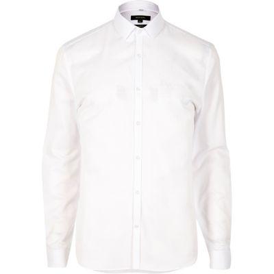 River Island Mens Big And Tall White Slim Fit Shirt