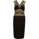 River Island Womens And Black Bandage Midi Dress