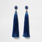 River Island Womens Tassel Rhinestone Dangle Earrings