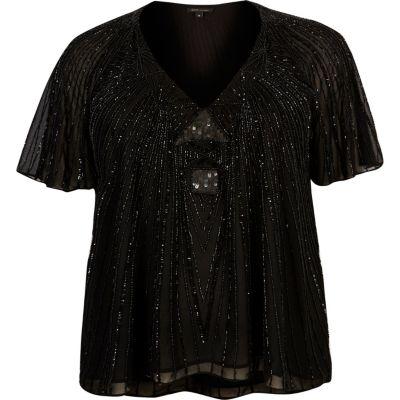 River Island Womens Plus Embellished T-shirt