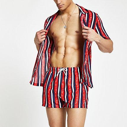 River Island Mens R96 Stripe Swim Trunks