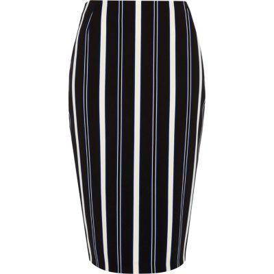 River Island Womens Stripe Midi Pencil Skirt
