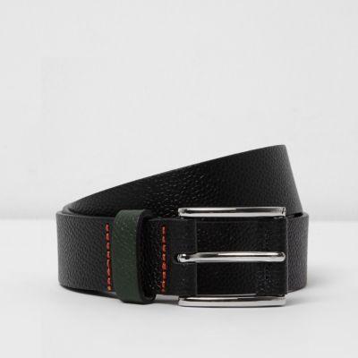 River Island Mens Contrast Keeper Leather Belt