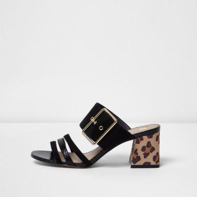 River Island Womens Strappy Contrast Heel Mules