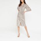 River Island Womens Silver Sequin Embellished Kimono Dress